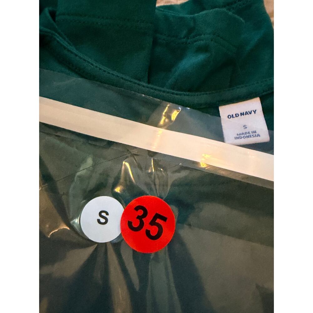 Old Navy Long-Sleeve Jersey-Knit Mini Swing Crew Neckline Dress Green Small EUC - Picture 12 of 12